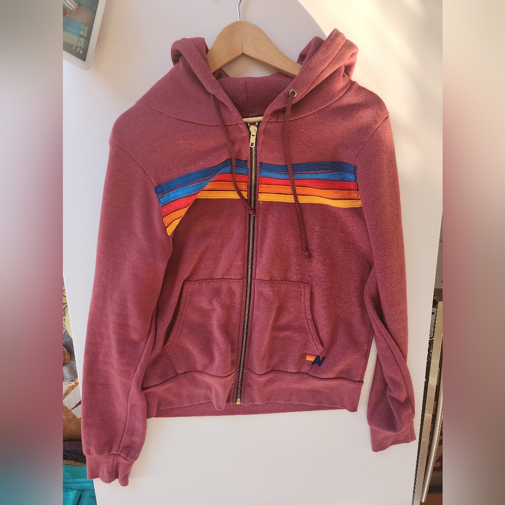 Burgundy Red Aviator Nation Hoodie M